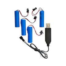 3.7 Volt Oyuncaklar İçin Uyumlu Şarjlı Piller- 4 Adet Pil Ve Şarj Aleti