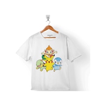 Pokemon Pıkachu Chımchar Pıplup Turtwıg Çocuk Tişört 001