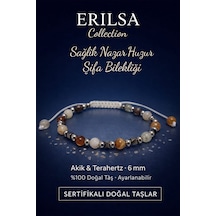 Sertifikalı Sağlık Nazar Huzur Şifa Bilekliği - Akik Ve Terahertz Çok Renkli