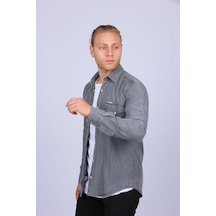 Tousus Slim Fit Western Kot Erkek Gömlek Slm-2019-tss Gri
