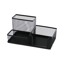 3 Bölmeli Metal Siyah Kalemlik - Notluk Bx40
