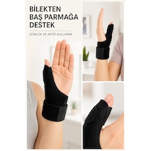Metal Destekli El Bilekliği Ateli Başparmak Destekli De Quervain Bilek Desteği Siyah