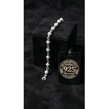 925 Ayar Geleneksel Kafes Telkari El İşi Top Zincir Gümüş Bileklik 10x5mm Gümüş - Rodyum