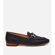 Hotiç Kadın Deri Siyah Tokalı Klasik Loafer
