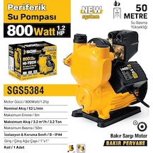 Sgs Periferik Su Pompası 800 Watt 1.2 Hp Sgs5384