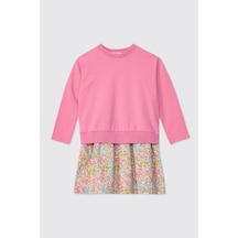 Panço Kız Bebek Bisiklet Yaka Fuşya Elbise 2621gb26010 Pembe