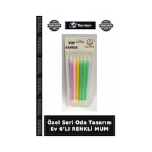 Özel Seri Oda Tasarım Ev 6 Lı Renkli Mum