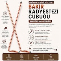 Radyestezi Çubuğu Su Arama Çubuğu Bakır Çubuk Radyastezi Çubuğu Su Boşluk Degerli Maden Enerji Hatları Tespiti Çakra Açma Meditasyon 0