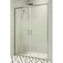 Durul Duşakabin Ön Cephe 5Mm Çizgili Cam H:190 Beyaz - Şeffaf Durul Duşakabin Ön Cephe 5Mm Çizgili Cam H:190 Beyaz - Şeffaf