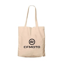 Cfmoto Logo Krem Fermuarlı Bez Çanta Gabardin