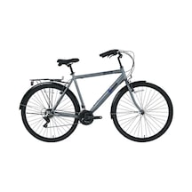 Bisan Hardy Erkek Şehir Bisikleti 55cm V 28 Jant 21 Vites Parlak Gri Siyah Mavi Gri