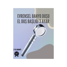 Mey İthalat Paslanmaz Çelik Çok Fonksiyonlu El Duş Başlığı 3 Modlu Püskürtme Seçeneği