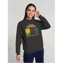 Pubg Winner Chicken Dinner Baskılı Füme Antrasit Kadın Sweatshir