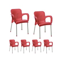 Hesaplimagazam 6 Adet Metal Ayaklı Plastik Sandalye