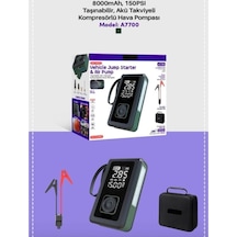 Çantalı 8000mah 150 Psı Akü Takviyeli Oto Bisiklet Motosiklet Hava Kompresörü Lastik Şişirme Pompası