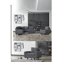Kagu Corner Flavia Plus Köşe Takımı Berjerli Koyu Gri