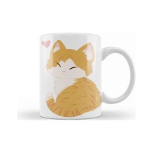 Sevimli Kedi Cute Ginger Cat Orange Cat Kupa Bardak Porselen Karışık