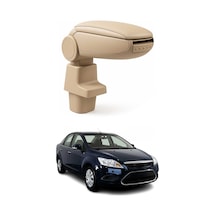 Ford Focus 2004-2010 Uyumlu Kolçak Kol Dayama Bej Suni Deri Araca Özel