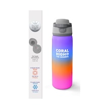 Coral High Renk Geçişli Desenli Pipetli Ve Direkt İçim Çelik Termos 800 Ml 38536 Çok Renkli