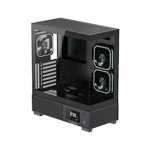 Fazeon F15 750w 80+ Bronze Tempered Glass Mesh 3x120mm Lcd Ekranli Argb Fanli Usb 3.0 Siyah Atx Bilg