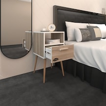 Kenzlife Komodin Budurgan Crd 74 39 39 Ahşap Ayaklı Raflı Çekmeceli Komidin Kitaplık Cordoba