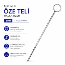 Bükümlü Öze Teli Halka Uçlu 2 Mm 1 Paket 10 Adet