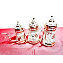 3lü Bakır Yağdanlık Takım