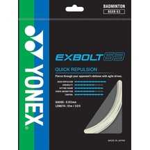 Yonex - Exbolt 63 - 0.63 - 10 M - Beyaz - Badminton Kordajı