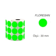 Tanex Nokta Etiket 30 MM 2000 Adet Floresan Yeşil