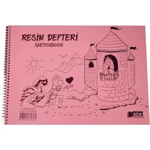 Sim 25x35 Spiralli Plastik Kapak 25 Yaprak Resim Defteri 1 Adet
