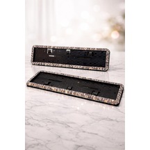 Diamond Leopar Serisi Taşlı Plakalık 2 Li Set