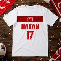 Bk Gift Kişiye Özel Türkiye Taraftar Temalı 2026 Dünya Kupası Tasarımlı Tişört-5, Tek Yürek Milli Takım Ruhu Beyaz