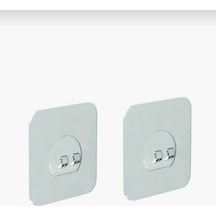 2 Adet Yapışkanlı Banyo Askısı Su Geçirmez Yapışkan Sticker Şeffaf Yapışkan Gri Diğer