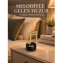 Altın Nota Figürlü Müzik Kutusu Melodious Model Dekoratif Hediyelik Mh-hs7931-3275