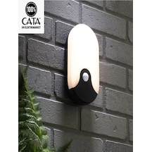 20 W Sensörlü Palermo Led Duvar Armatürü - Sarı Işık 4000k - Siyah Kasa Beyaz