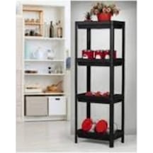Shelf Unit Raf Ünitesi Siyah Renk 4 Katlı Royaleks-81414 Çok Renkli