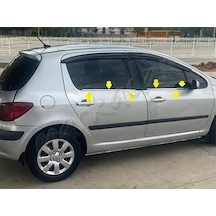 Markadan Peugeot 307 Krom Cam Çıtası 2001-2008 4 Parça   Paslanmaz