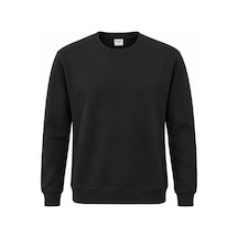 Basic Bisiklet Yaka Relaxed Regular Erkek Sweatshirt - 7773 Siyah