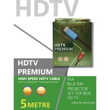 Hdtv Premium Yüksek Hızlı 4k Ultra Hd Hdmı 2.0 Ses Ve Görüntü Kablosu 5 Metre