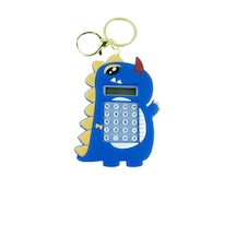 Mini Hesap Makinesi Dino Mini Anahtarlıklı Labirent Oyunlu Mavi