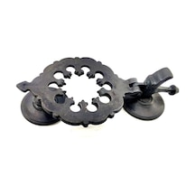 Cntma Antika Tarz Dekoratif Pirinç Osmanlı Kapı Tokmağı, Taktak - 265x75mm, Oksit