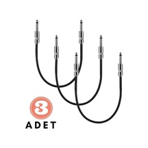 Pedal Bağlantı Kablosu Efekt Pedal Ara Kablosu Çift Jaklı Düz/düz 3 Adet