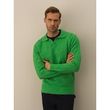 Xint Yeşil Regular Fit Polo Yaka Kazak 801735