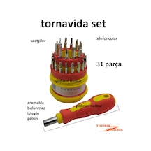 Saatçi Tornavida Set 31 Parça Telefoncu Tornavida Takımı İnce Tor