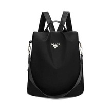 Ganzhoushop Vintage Sırt Sırt Sırt Oxford Okul Moda Kumaş Kapasiteli Çantası Çantası Çantası Çantası Büyük Black Bayan Vm Siyah