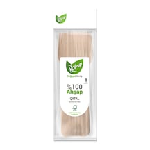 Roll-up Doğaya Dönüş Ahşap Çatal 8'li 3 Adet Çok Renkli