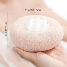 2 Li Ayçiçeği Vantuzlu Banyo Topu Ve Lif Seti, 3 Ü 1 Arada Duş Süngeri, Doğal Lif, Masaj Aparatı, Ultra Yumuşak Kese, Bol Köpük, Asılabilir, Cilt Dostu Fpm Malzeme, Asorti Renk Açık Kahverengi