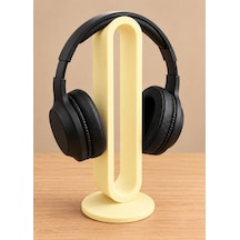Novie Oval Tasarım Kulaklık Standı - Pastel Sarı