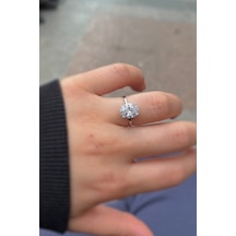 Gümüş Oval 2 Carat Taşlı Yüzük Diğer