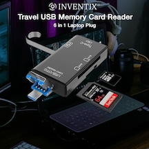 Seyahat Usb Bellek Kartı Okuyucu Mikro Ve Düzenli Sd Kartlar Seyahat İçin - 6 İn 1 Dizüstü Güve